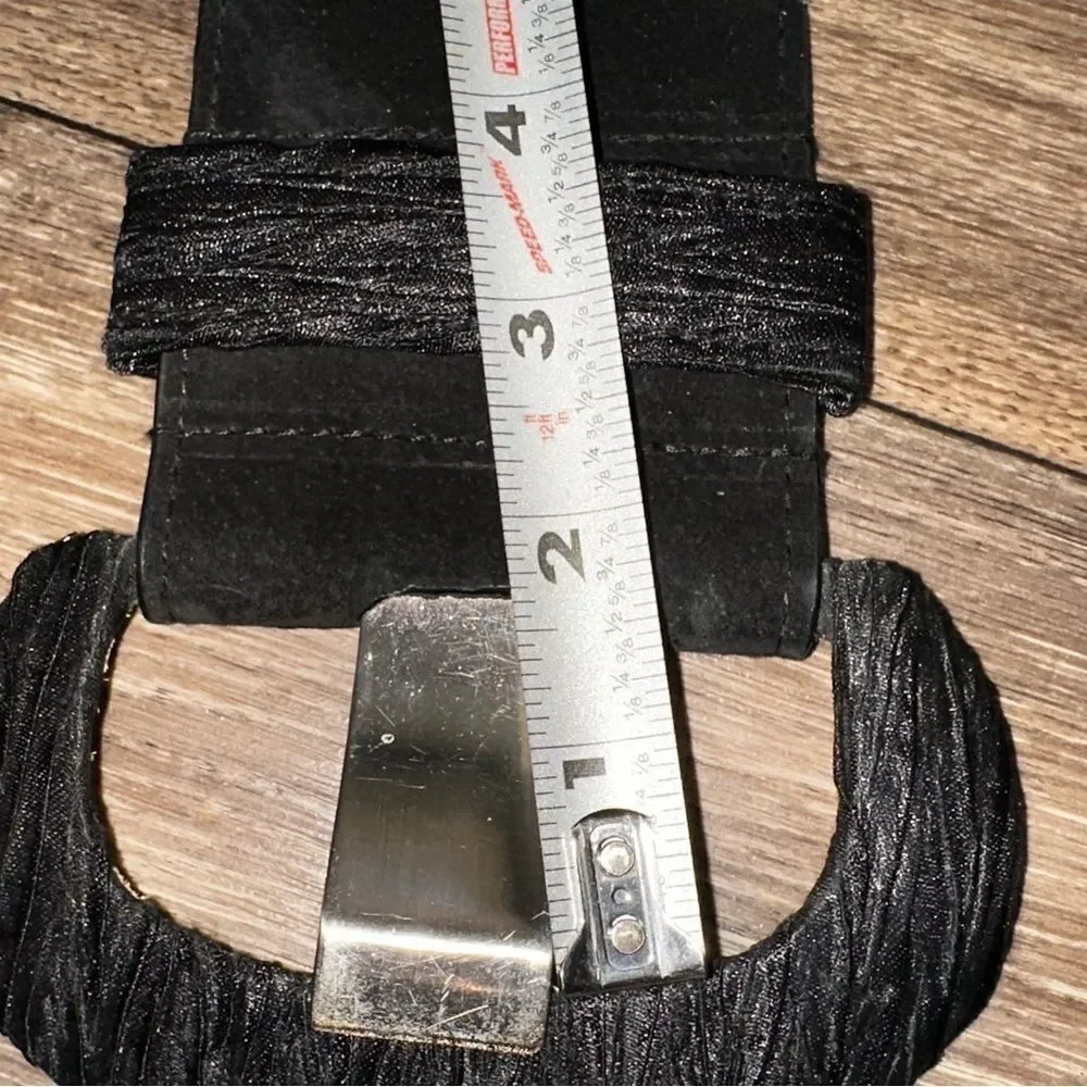 STEVEN suede half moon jacquard buckle